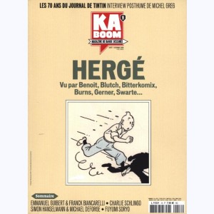 KABoom Magazine : n° 16, Hergé vu par Benoit, Blutch, Bitterkomix, Burns, Gerner, Swaarte...